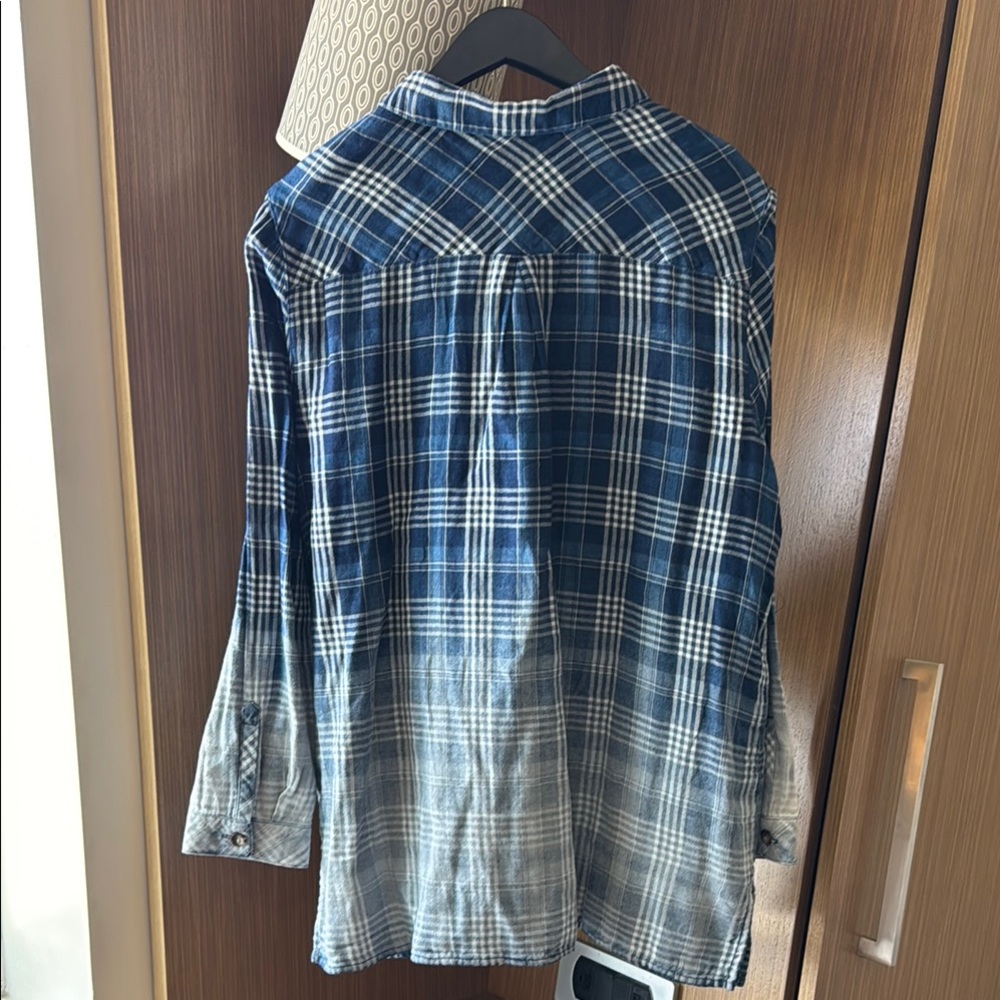 NWT 🌸 J Jill Blue and White Plaid Tunic Size Large - Picture 7 of 10
